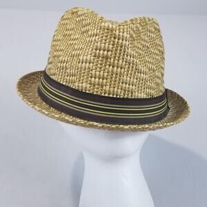Henschel Hat Fedora Fitted Mens XL Beige Straw Lightweight Summer Outdoor USA